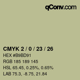 カラーコード: CMYK 2 / 0 / 23 / 26 | qconv.com