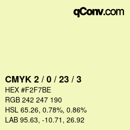 Color code: CMYK 2 / 0 / 23 / 3 | qconv.com