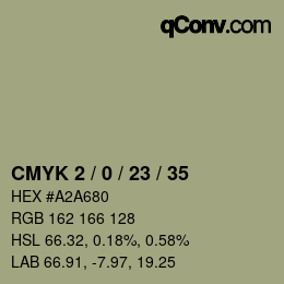 Farbcode: CMYK 2 / 0 / 23 / 35 | qconv.com
