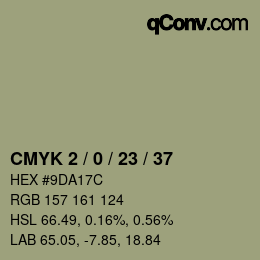 カラーコード: CMYK 2 / 0 / 23 / 37 | qconv.com