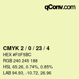 カラーコード: CMYK 2 / 0 / 23 / 4 | qconv.com