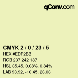 カラーコード: CMYK 2 / 0 / 23 / 5 | qconv.com