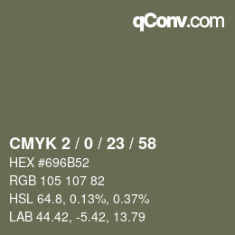 Color code: CMYK 2 / 0 / 23 / 58 | qconv.com