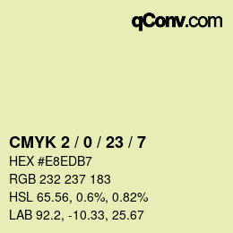 Color code: CMYK 2 / 0 / 23 / 7 | qconv.com