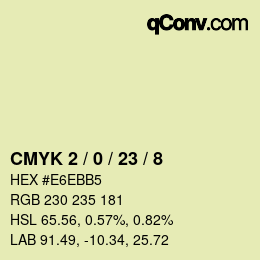 Color code: CMYK 2 / 0 / 23 / 8 | qconv.com