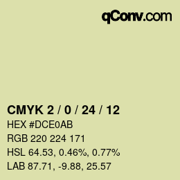 カラーコード: CMYK 2 / 0 / 24 / 12 | qconv.com