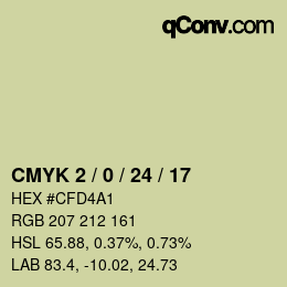カラーコード: CMYK 2 / 0 / 24 / 17 | qconv.com