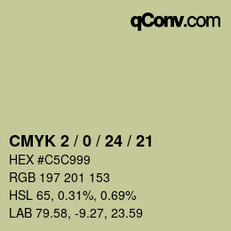 カラーコード: CMYK 2 / 0 / 24 / 21 | qconv.com