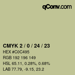 カラーコード: CMYK 2 / 0 / 24 / 23 | qconv.com