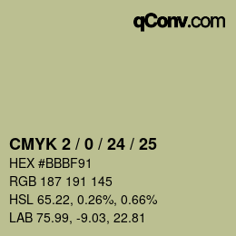 カラーコード: CMYK 2 / 0 / 24 / 25 | qconv.com