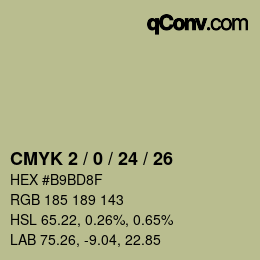 カラーコード: CMYK 2 / 0 / 24 / 26 | qconv.com