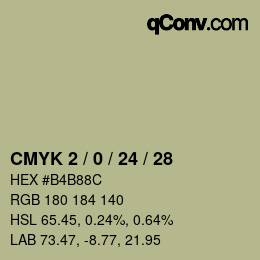 Farbcode: CMYK 2 / 0 / 24 / 28 | qconv.com