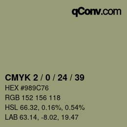 Color code: CMYK 2 / 0 / 24 / 39 | qconv.com