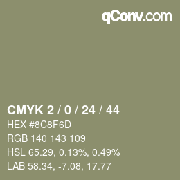 カラーコード: CMYK 2 / 0 / 24 / 44 | qconv.com