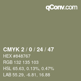 Color code: CMYK 2 / 0 / 24 / 47 | qconv.com