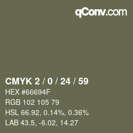 カラーコード: CMYK 2 / 0 / 24 / 59 | qconv.com