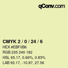 カラーコード: CMYK 2 / 0 / 24 / 6 | qconv.com