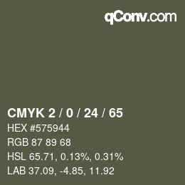 Color code: CMYK 2 / 0 / 24 / 65 | qconv.com