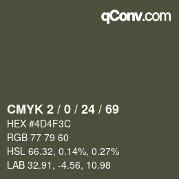 Color code: CMYK 2 / 0 / 24 / 69 | qconv.com