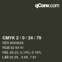 カラーコード: CMYK 2 / 0 / 24 / 79 | qconv.com
