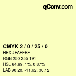 Color code: CMYK 2 / 0 / 25 / 0 | qconv.com