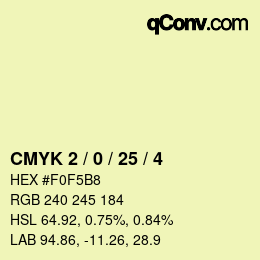 Color code: CMYK 2 / 0 / 25 / 4 | qconv.com