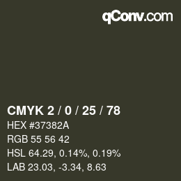 Color code: CMYK 2 / 0 / 25 / 78 | qconv.com