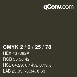 Color code: CMYK 2 / 0 / 25 / 78 | qconv.com