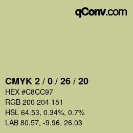 カラーコード: CMYK 2 / 0 / 26 / 20 | qconv.com