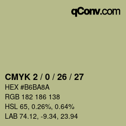 カラーコード: CMYK 2 / 0 / 26 / 27 | qconv.com