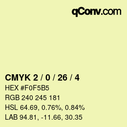 カラーコード: CMYK 2 / 0 / 26 / 4 | qconv.com