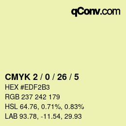 カラーコード: CMYK 2 / 0 / 26 / 5 | qconv.com