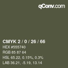 Color code: CMYK 2 / 0 / 26 / 66 | qconv.com