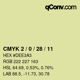Código de color: CMYK 2 / 0 / 28 / 11 | qconv.com