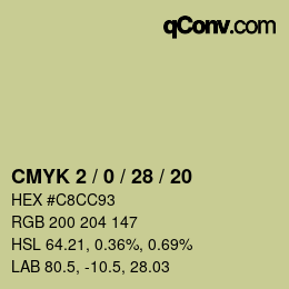 Color code: CMYK 2 / 0 / 28 / 20 | qconv.com