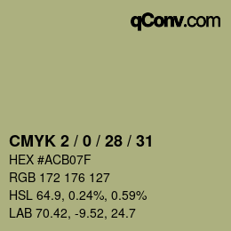 Farbcode: CMYK 2 / 0 / 28 / 31 | qconv.com