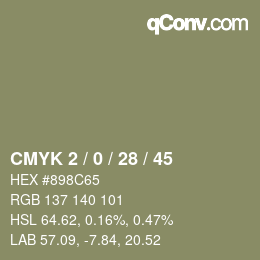 Color code: CMYK 2 / 0 / 28 / 45 | qconv.com