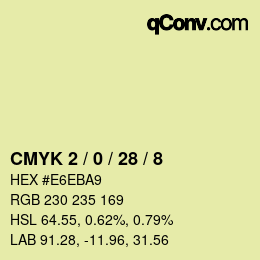 カラーコード: CMYK 2 / 0 / 28 / 8 | qconv.com