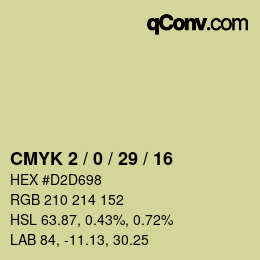 カラーコード: CMYK 2 / 0 / 29 / 16 | qconv.com