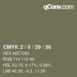 颜色代码: CMYK 2 / 0 / 29 / 56 | qconv.com