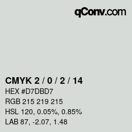 カラーコード: CMYK 2 / 0 / 2 / 14 | qconv.com