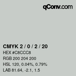 Color code: CMYK 2 / 0 / 2 / 20 | qconv.com