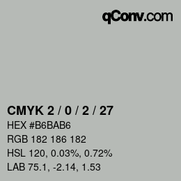 カラーコード: CMYK 2 / 0 / 2 / 27 | qconv.com