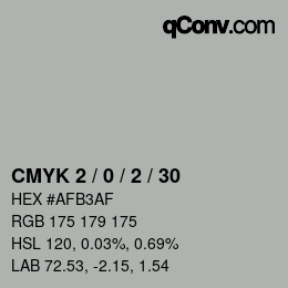 カラーコード: CMYK 2 / 0 / 2 / 30 | qconv.com