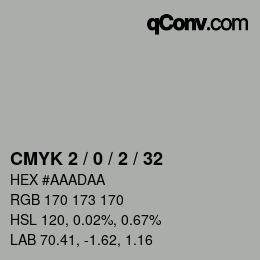 Color code: CMYK 2 / 0 / 2 / 32 | qconv.com