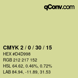 Farbcode: CMYK 2 / 0 / 30 / 15 | qconv.com