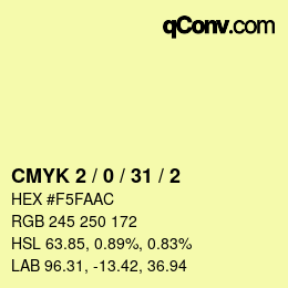 Color code: CMYK 2 / 0 / 31 / 2 | qconv.com