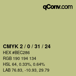 カラーコード: CMYK 2 / 0 / 31 / 24 | qconv.com