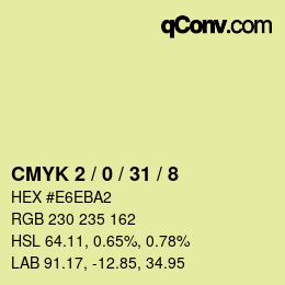 颜色代码: CMYK 2 / 0 / 31 / 8 | qconv.com