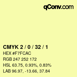 Color code: CMYK 2 / 0 / 32 / 1 | qconv.com